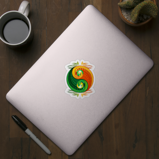 YinYang Gecko Lizard Opposite Colors Sign by BluedarkArt